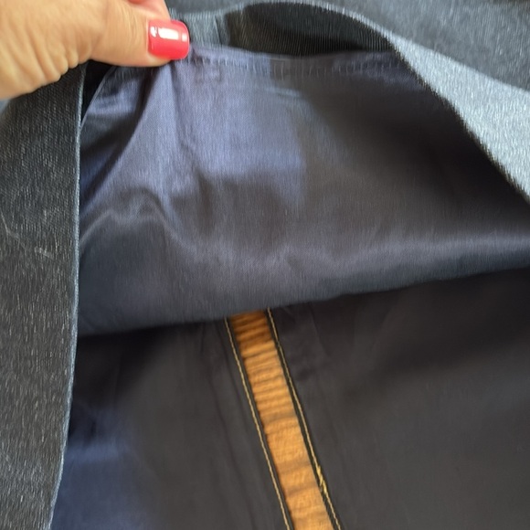 ROARI Meredith dark denim maxi pencil skirt invisible side zip belt loops NWT Sm - Picture 11 of 13